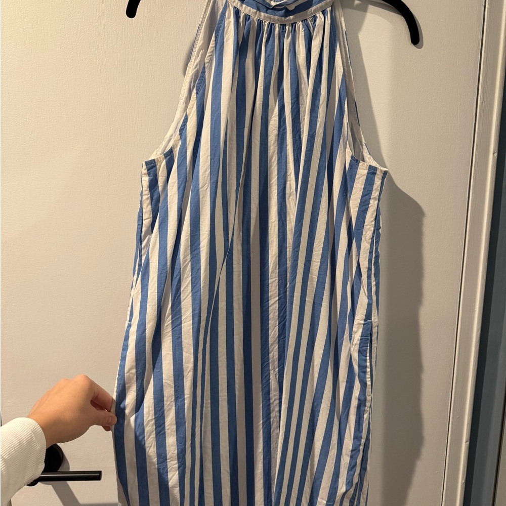 J. Crew Blue and White Striped Dress